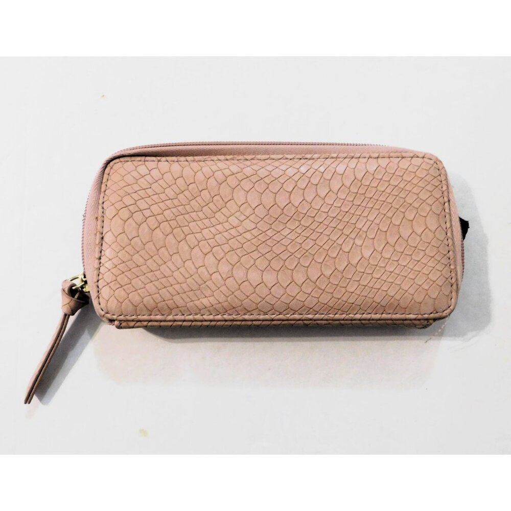 Hudson & Bleecker Wallet Pink Faux Snakeskin Zip Around 7.5"x3.5"x1" - Picture 6 of 6
